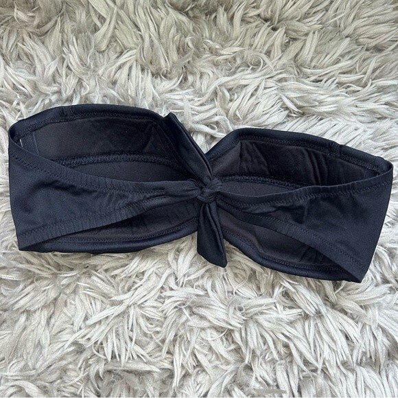 J. Crew Black Twist Bandeau Bikini Swim Top women’s size Small D Cup - Picture 3 of 5